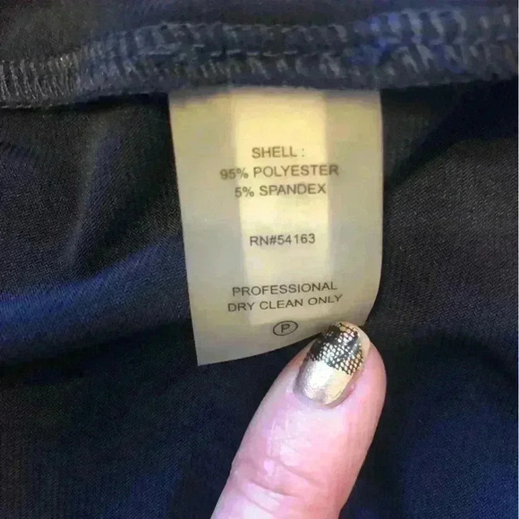 Calvin Klein Navy dress with Gold Chain and Button V-Neck Accents Sz 12 - Picture 6 of 6